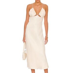 NEW NWT L'Academie Addax Midi Dress In Ivory